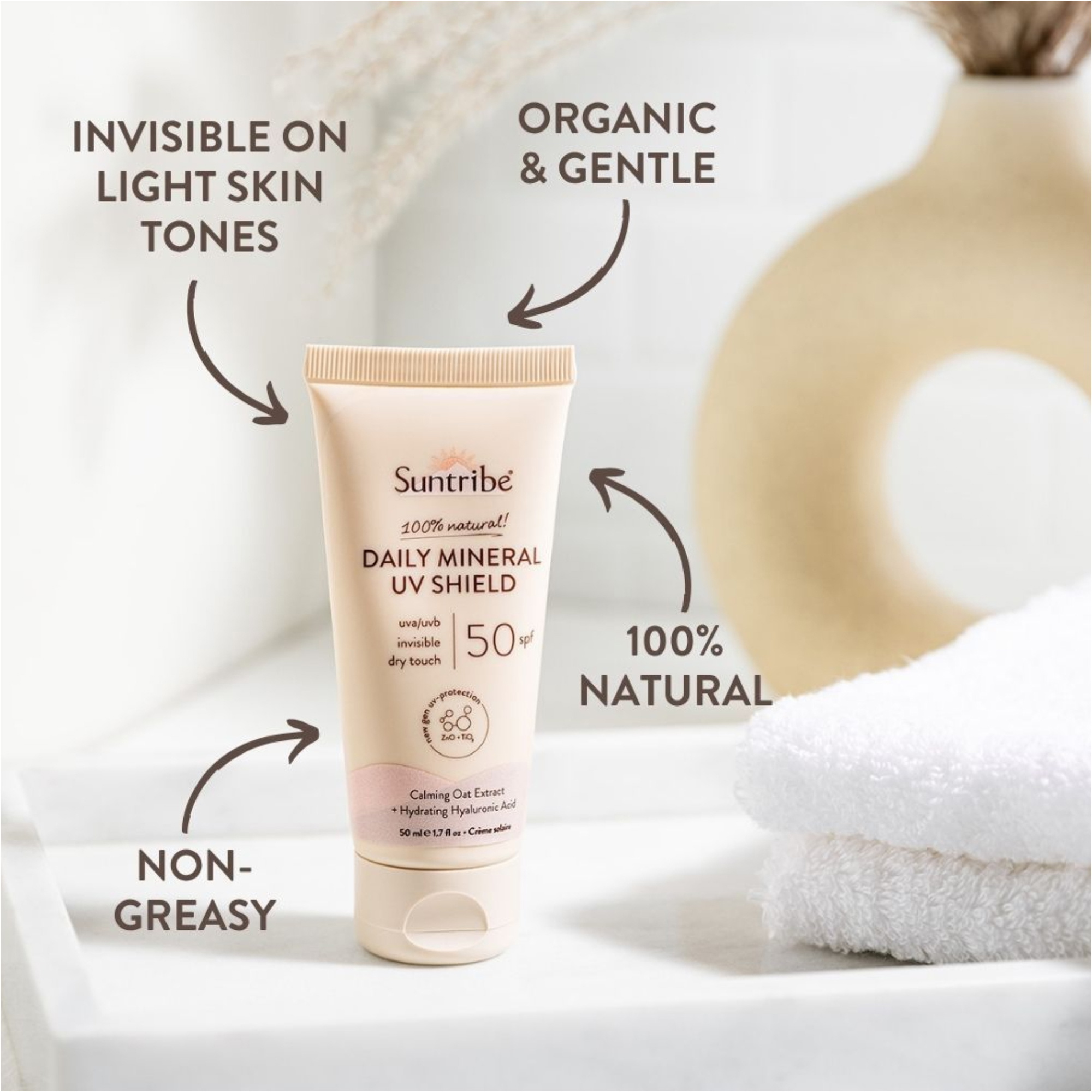 2026 Suntribe Biologisch Mineraal UV Schild SPF 50 STSSUV